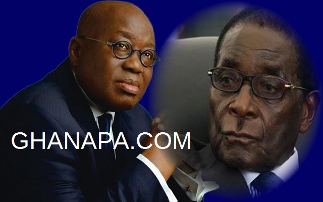 President Akufo-Addo of Ghana (L) and President Robert Mugabe of Zimbabwe (R)