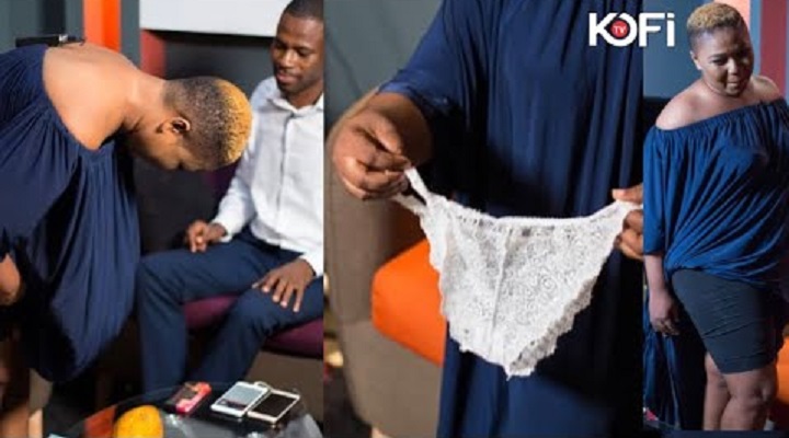 Xandy Kamel removes her panties Live on Kofi TV at KOFITV.COM