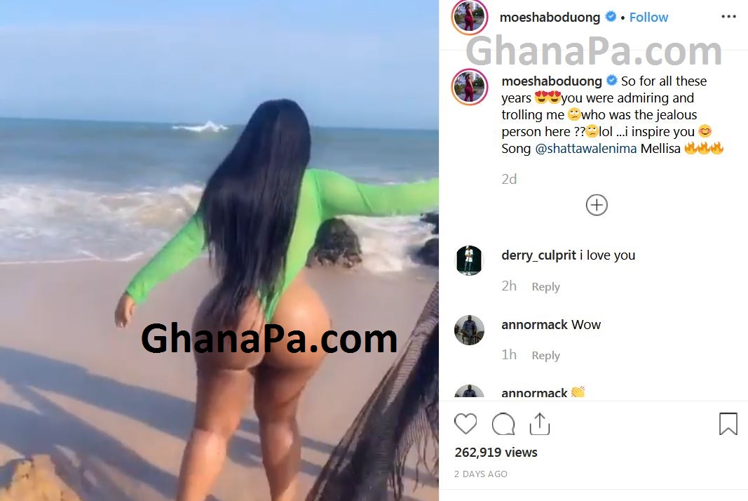 Moesha Boduong causes stir in entire Ghana with her huge 'tundra' 