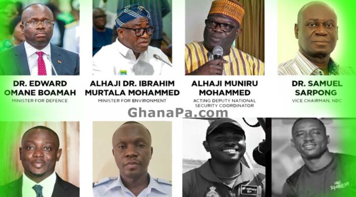 Ghana Helicopter Crash, Edward Omane Boamah, Alhaji Ibrahim Murtala Muhammed, Alhaji Muniru Mohammed, Samuel Sarpong, Samuel Aboagye, Peter Bafemi Anala, Ernest Addo Mensah